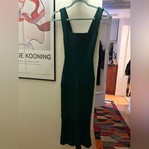 Galvan Atalanta Green Midi Dress